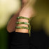 Quartz Olive | Argent | Bracelet macramé caillou pierre gemme